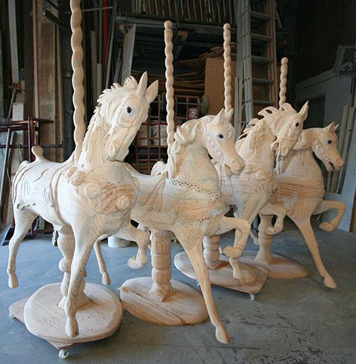 hand carved horses